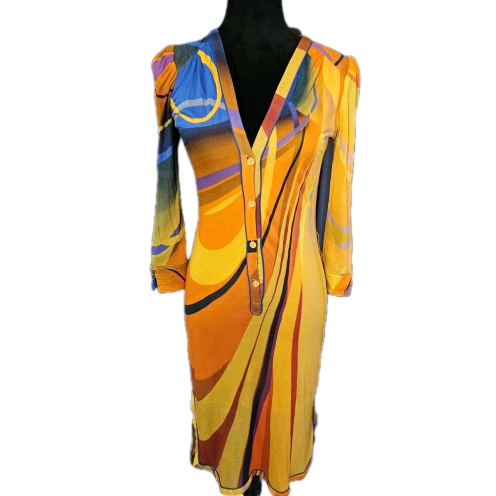 Tamsen vintage Colorful Abstract Women's Dress-Size 2